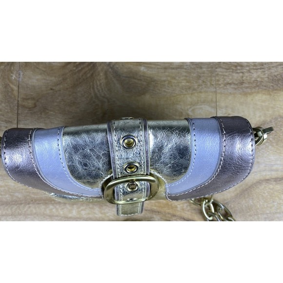 Kooba Mini Metallic Leather Crossbody Silver Gold Bronze - Picture 3 of 7